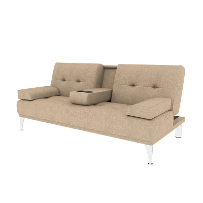 Miley Convertible Futon Sofa Bed With Chaise - Serta - Image 12