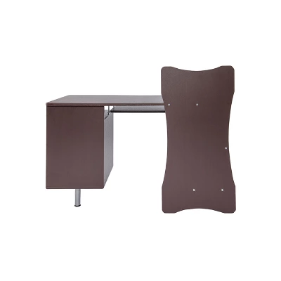 Stylish Computer Desk With Storage Brown - Techni Mobili - Image 6