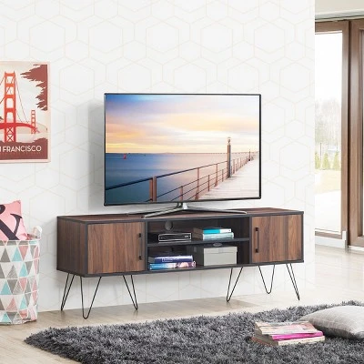 TV Stand Media Center Storage Cabinet & Shelf Hold Up To 60''TV W/ Metal Leg - Image 2