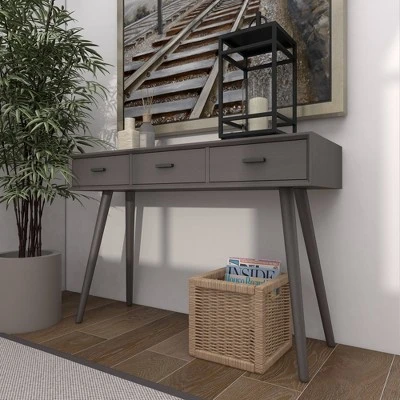 Modern 3 Drawer Wood Console Table Black - Olivia & May - Image 12